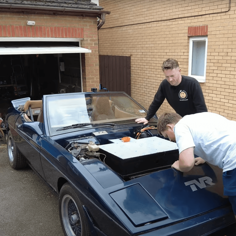 TVR Wedge electric vehicle conversion undergoing electrical diagnostics and EV rectification work by VASS Technology and ChargeheadsUK